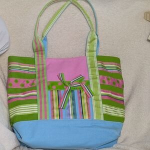 Quaker Factory Colorful Pastels Canvas‎ Tote Bag, Large, Spring, Summer